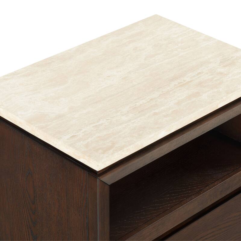 SAFAVIEH Couture Alaura Travertine Top Nightstand