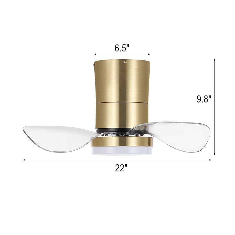 MLiAN 22 inch 3 ABS Blades Smart indoor LED Ceiling Fan with Remote