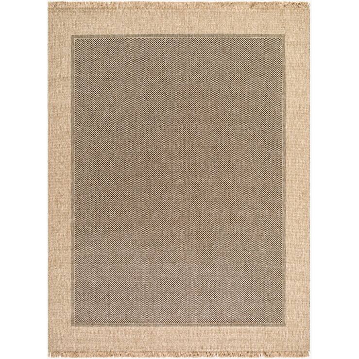 Livabliss Mirage Cottage Indoor/Outdoor Area Rug - 7'10" x 10' - Tan/Black