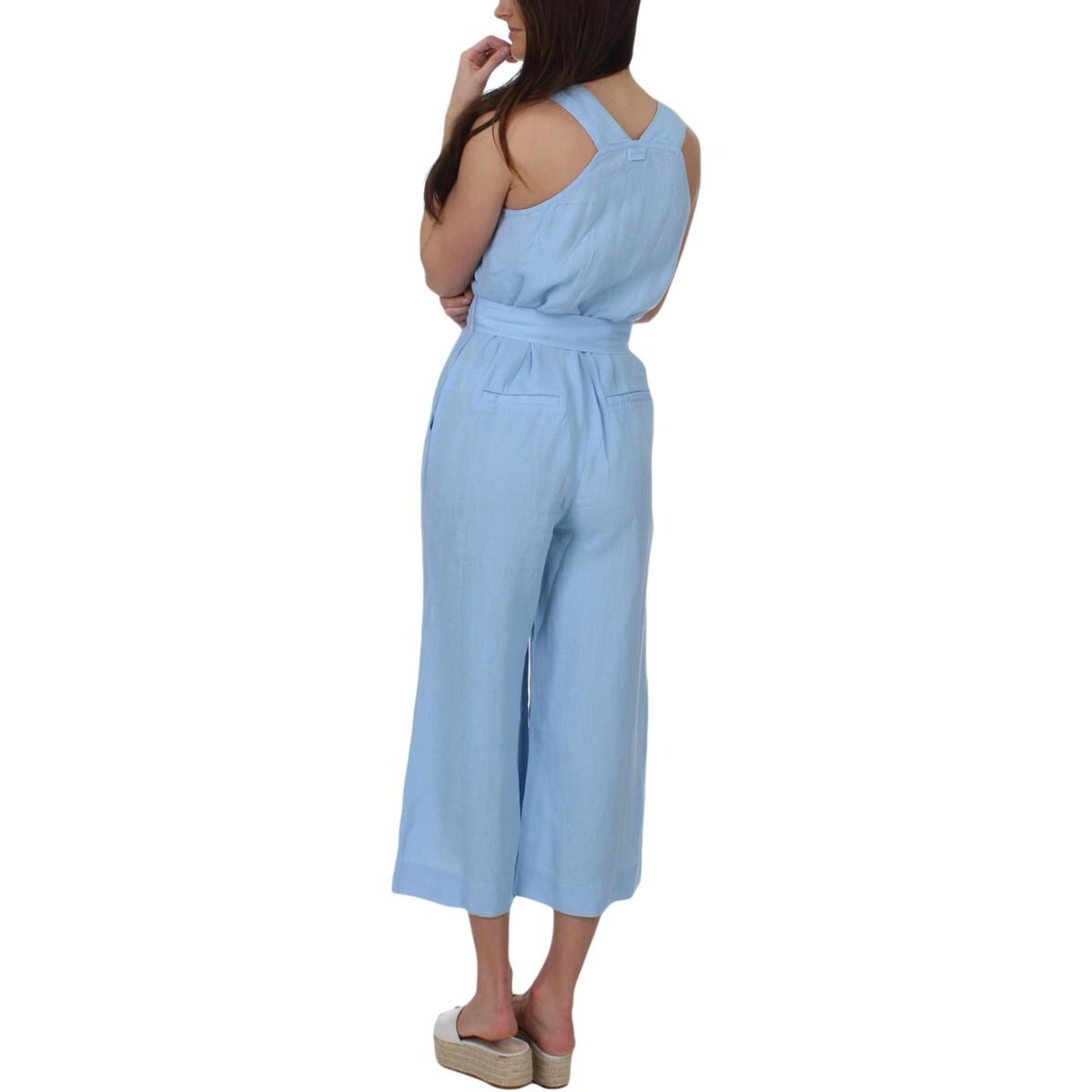 black linen cropped jumpsuit