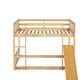 preview thumbnail 15 of 13, Modern Wooden Twin Over Twin Floor Bunk Bed with Climbing Ramp
