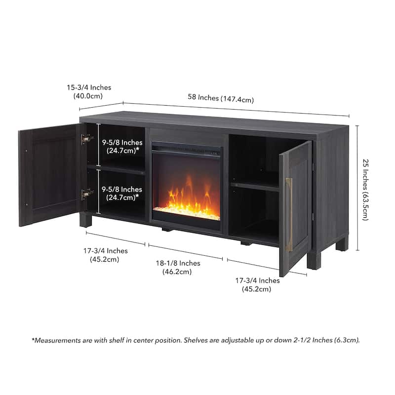 Chabot TV Stand with Crystal Fireplace