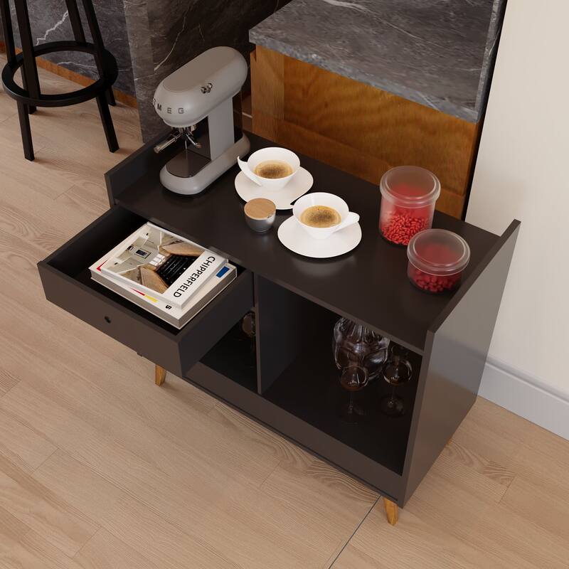Boahaus Bar Cabinet Modern Wood Storage Shelves