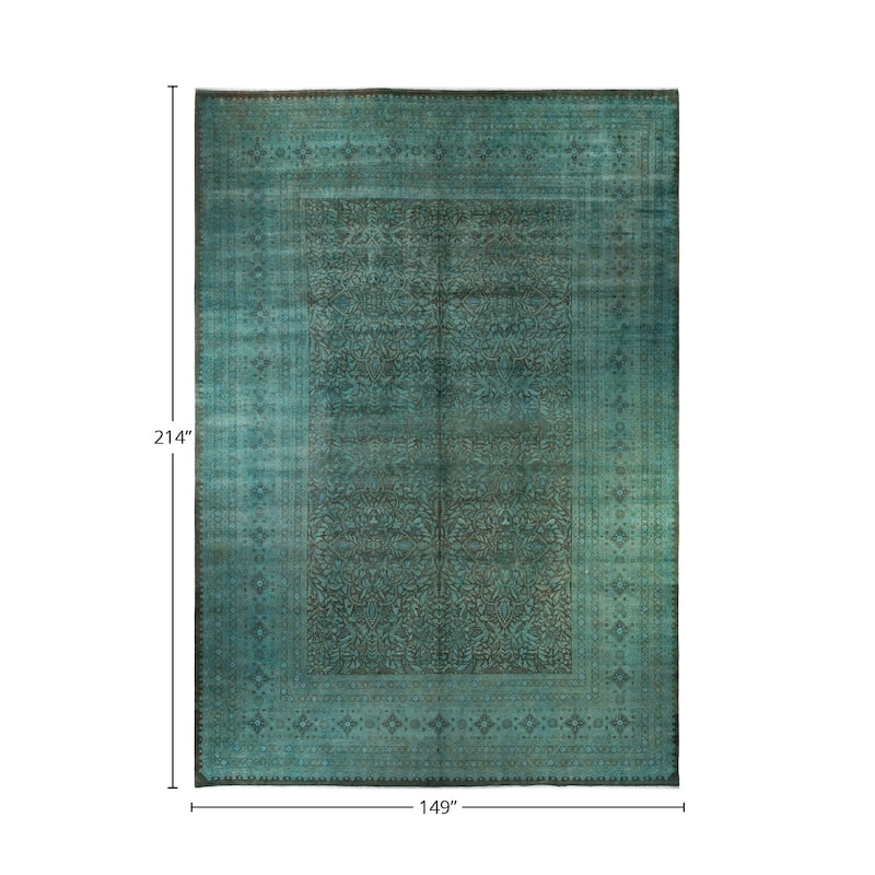 Overton Handknotted Wool Vintage Inspired Contemporary Overdyed Brown Area Rug - 17' 10" x 12' 5"