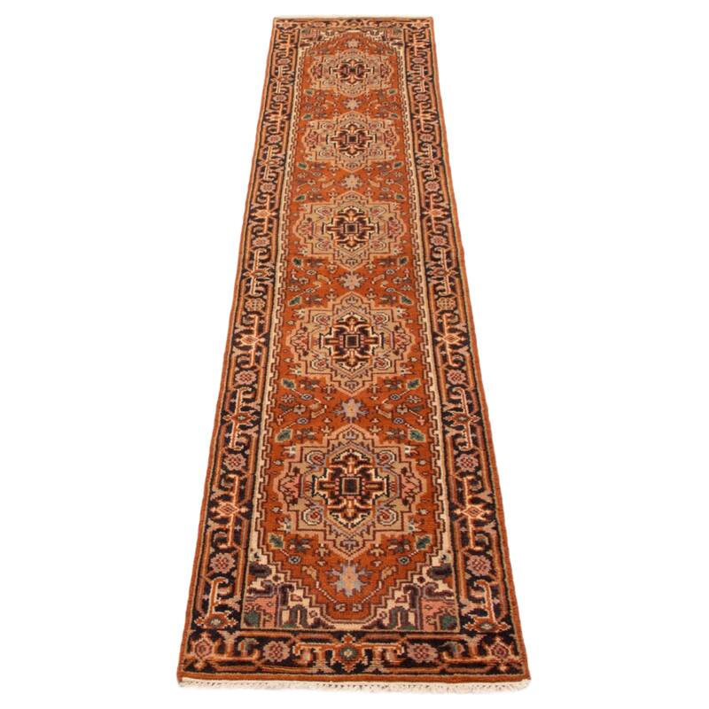 ECARPETGALLERY Hand-knotted Serapi Heritage Copper Wool Rug - 2'6 x 11'11