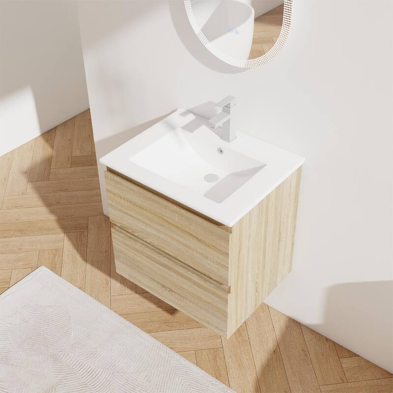 Bathroom Vanity With Sink In 24/30/36 Inch, Floating Bathroom Vanity With Soft Close Drawer