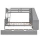 preview thumbnail 29 of 28, Twin over Full Wood Bunk Bed with Trundle, Built-in Desk, Three Storage Drawers & Shelf - Sapce-Saving Design