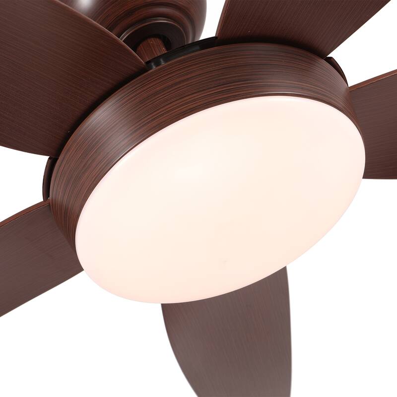 56'' Neutral Red Indoor Ceiling Fan with Light Remote