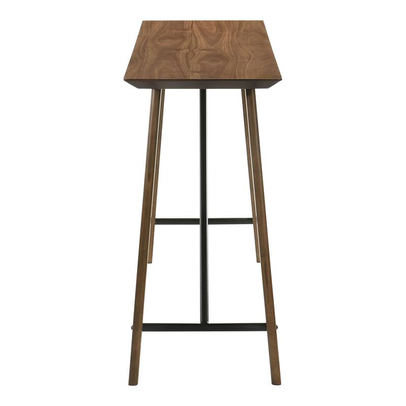 Furniture of America Nallin Mid-Century Modern Walnut 59-inch Wood Trestle Base Counter Height Dining Table