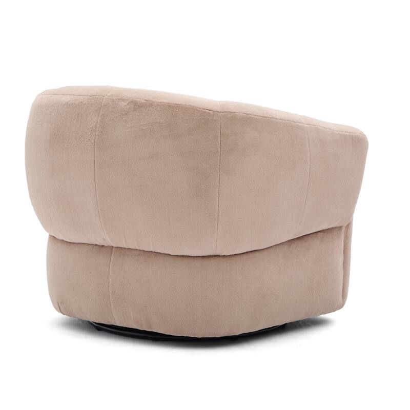 Christopher Knight Home - Plush Modern Swivel Upholstered Club Chair with Ergonomic Barrel Comfort