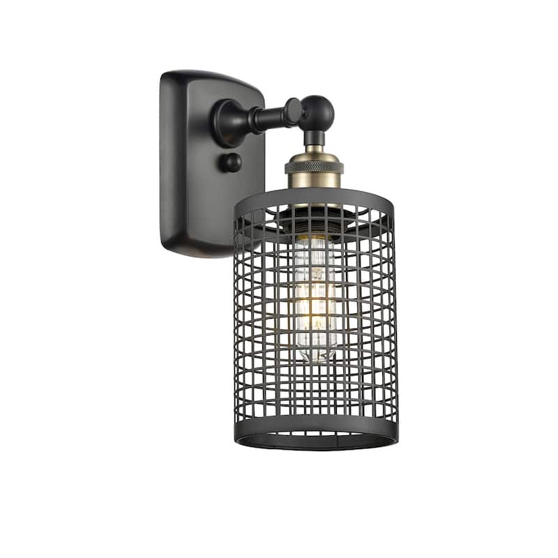 Innovations Lighting 516-1W-13-5 Nestbrook Sconce Nestbrook 13" Tall - Black Antique Brass / Matte Black