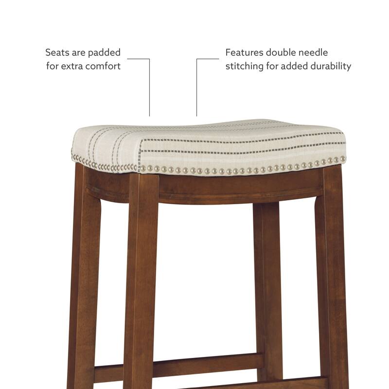 3-Piece Bar Table and Stool Set- 47.25" - Beige and Brown