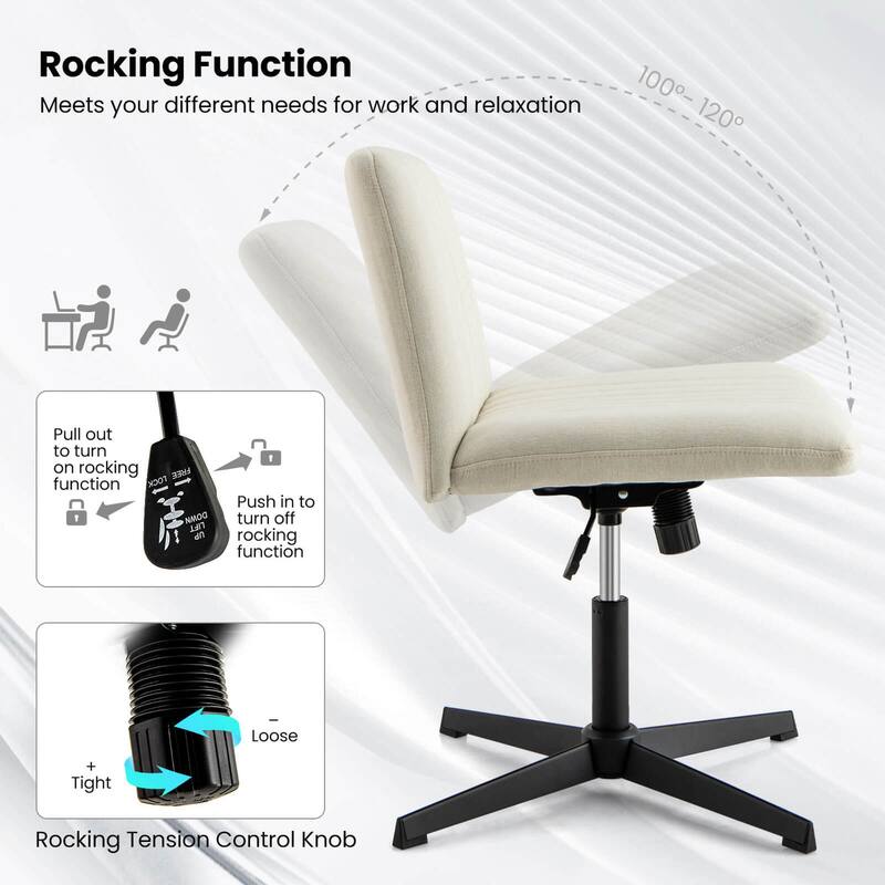 Costway Criss Cross Legged Office Chair Ergonomic Mid Back Computer - See Details
