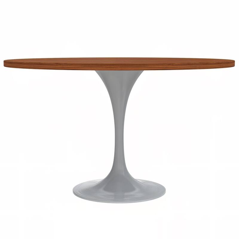 Verve 48" Round Dining Table with MDF Top and White Steel Base - 47.24