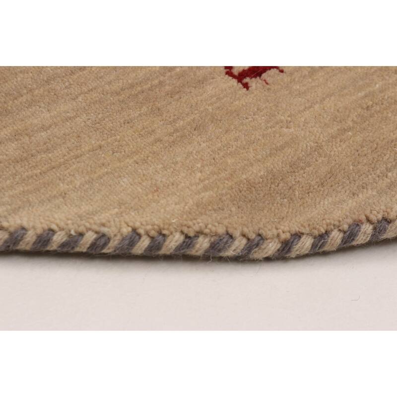 Kashkuli Gabbeh Beige Rug 4'11" x 4'11" - 4'11 x 4'11
