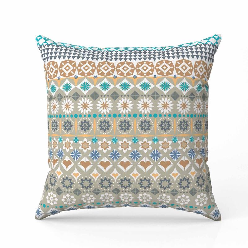 Shape Synergy Faux Suede Reversible Throw Pillow Orange and Cyan