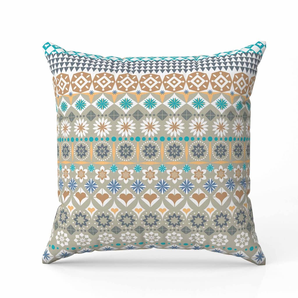 Shape Synergy Faux Suede Reversible Throw Pillow Orange and Cyan