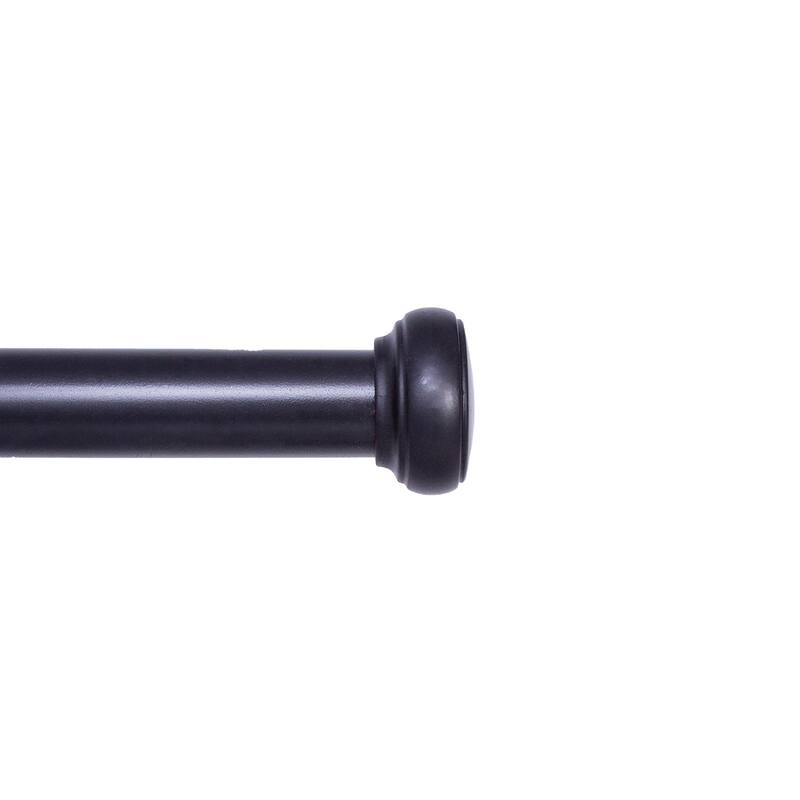 Kenney® Weaver 1" Premium Decorative Window Curtain Rod, 28-48", Black