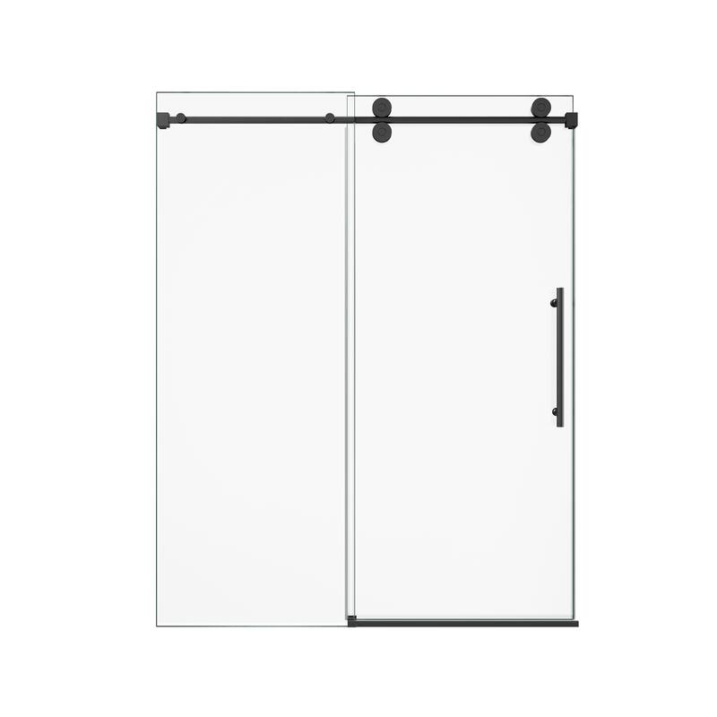 GDFStudio - Modern America Design Frameless Single Sliding Shower Door with 5/16" SGCC Tempered Glass & Stainless Steel Hardware