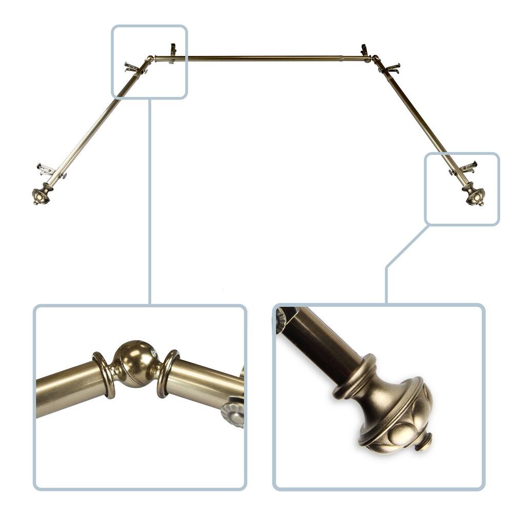 InStyleDesign Noah 13/16" Bay curtain rod 20"-36", 38"-72"