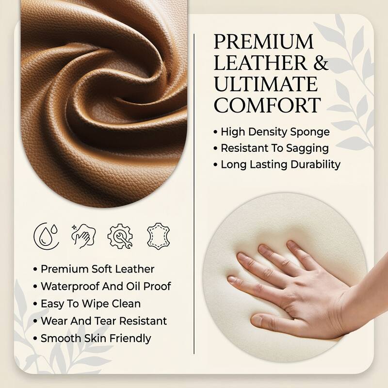 Modern Upholstered Dining Chairs with Solid Wood Legs Ergonomic Backrest - Set of 2