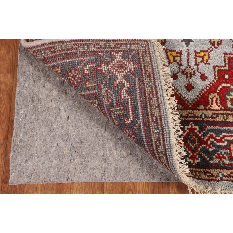 Geometric Heriz Serapi Indian Accent Rug Handmade Wool Carpet - 2'11" X 5'0"