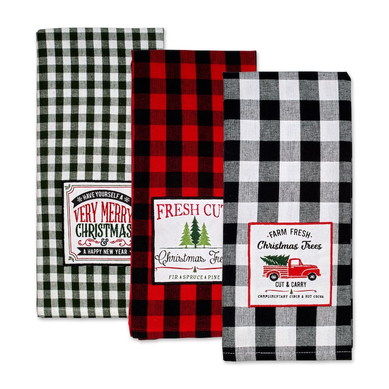 DII Asst Christmas Truck Dishtowels Set/3