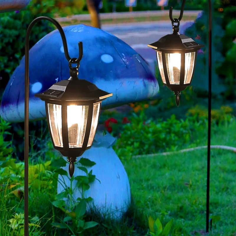2 Pack Solar Hanging Lights Outdoor, Solar Powered