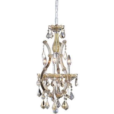 Maria Theresa 4 light Golden Teak Pendant Golden Teak (Smoky) Swarovs - One Size