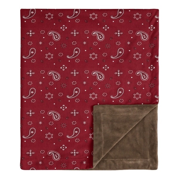 slide 2 of 5, Wild West Bandana Collection Boy Baby Receiving Security Swaddle Blanket - Red Western Southern Country Cowboy