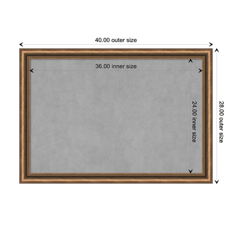 Amanti Art Manhattan Bronze Narrow Framed Magnetic Board - Board Size 36x24