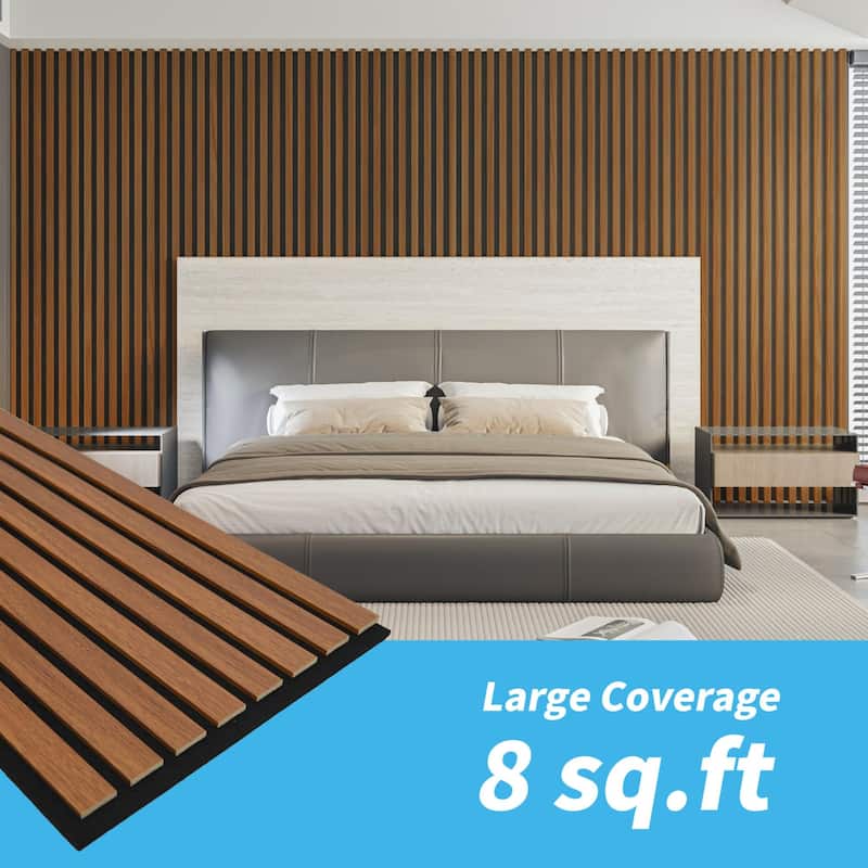 4pcs 23.6"x11.8" MDF Slat Wall Paneling Cover 8 Sq.Ft.