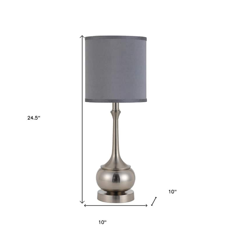 25 Inch Metal Table Lamp with Cone Shade and Rotary Socket Switch - 10” x 10” x 24.50”