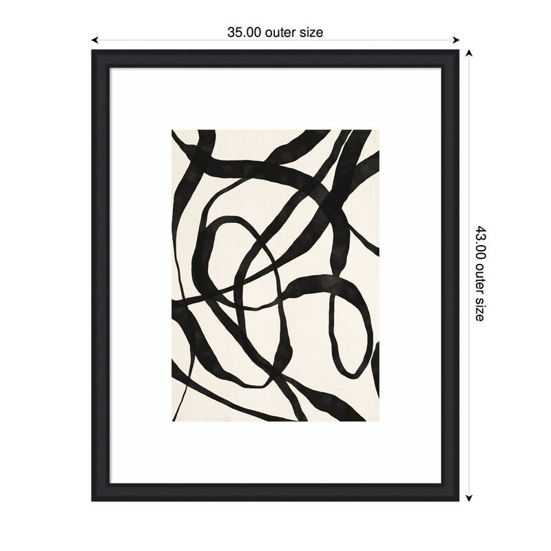 Kate and Laurel Framed Art Black Twist 4 by Alicia Bock