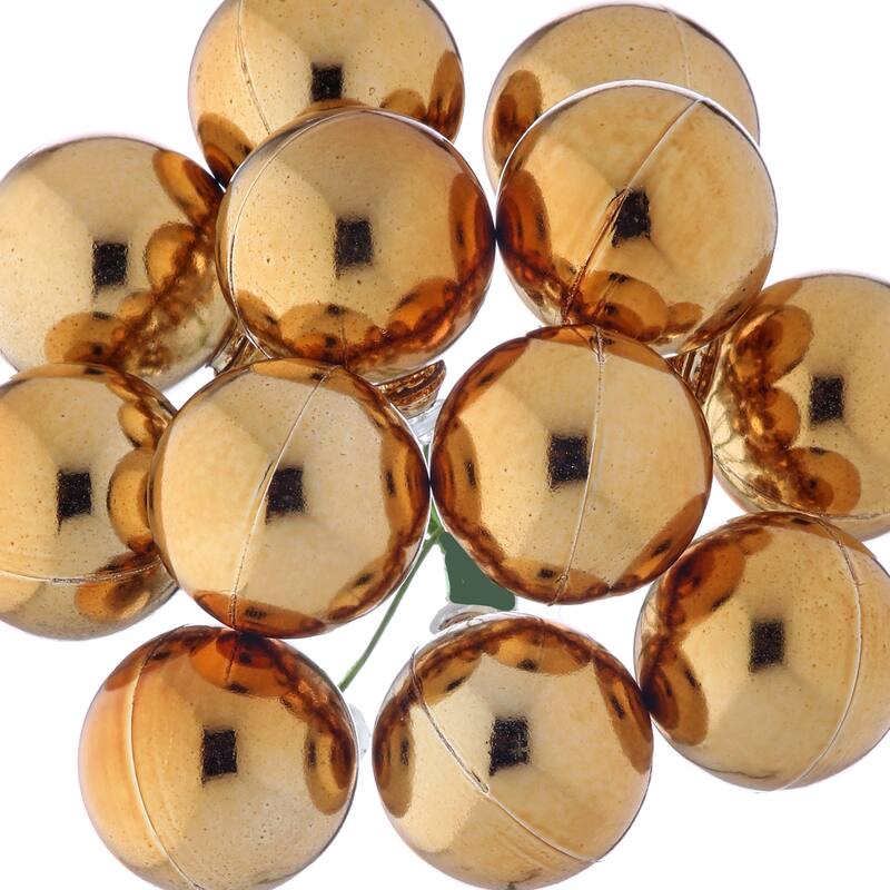 30mm Shatterproof Plastic 12 Bunch Shiney Stemball Set of 4