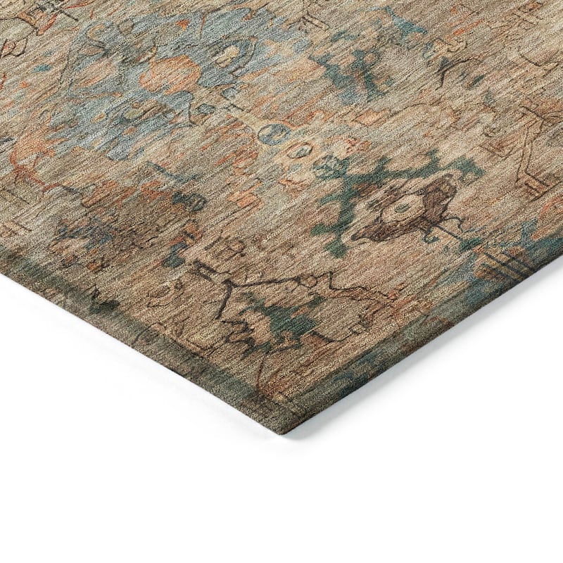 Machine Washable Indoor/ Outdoor Traditional Serenity Chantille Rug