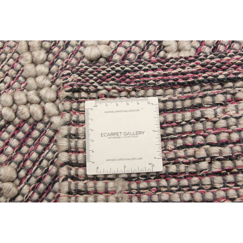 ECARPETGALLERY Braid weave Sienna Pink Wool Rug - 5'1 x 8'0