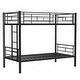 preview thumbnail 12 of 14, Black Twin over Twin Metal Bunk Bed with High Guardrail