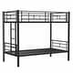 preview thumbnail 12 of 14, Black Twin over Twin Size Metal Bunk Bed with Ladder and high Guardrail, Able to Split, Metal Bunk Bed, Storage Space