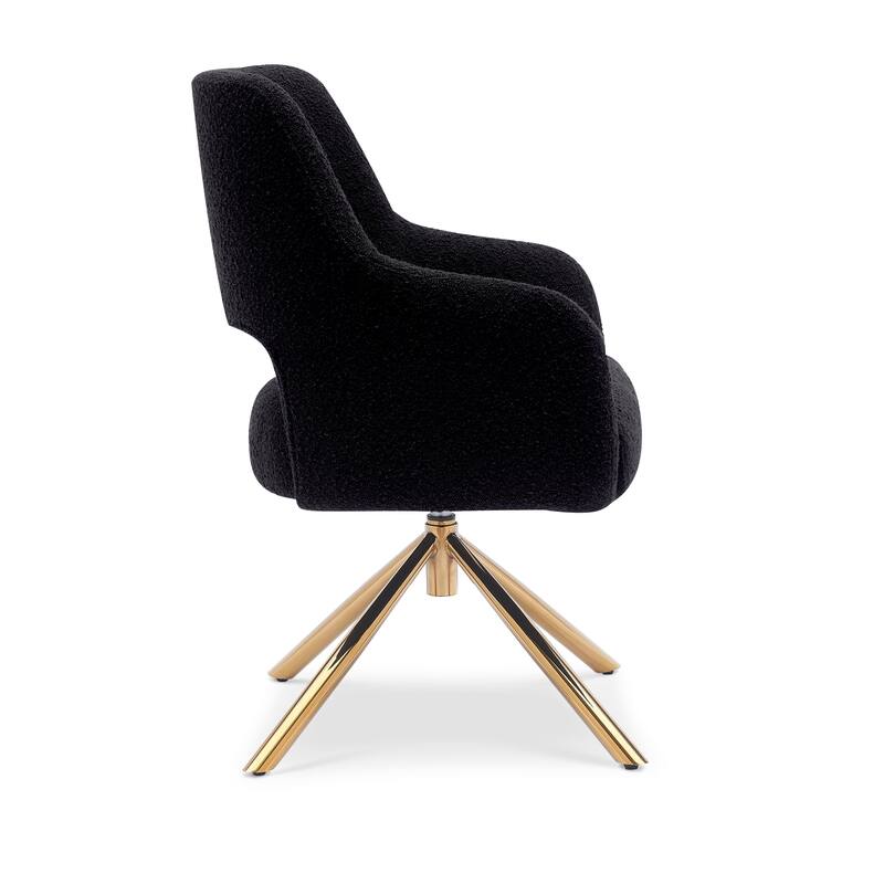 Boucle Polyester Upholstered Swivel Accent Chair - Stain Resistant