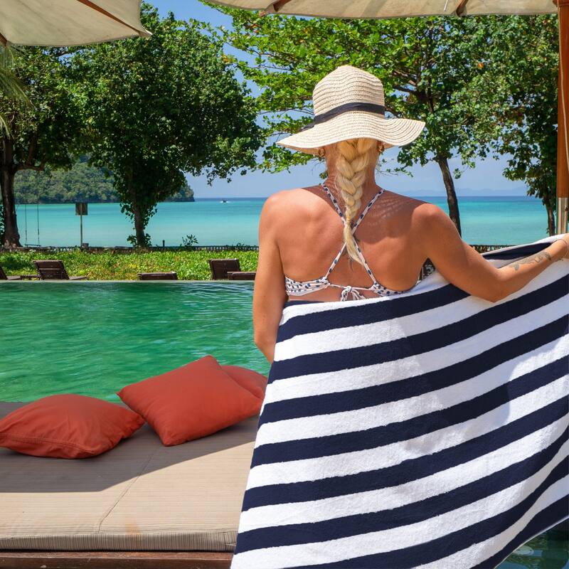 Arkwright California Cabana 4-Piece striped Beach Towel Set - 30x70