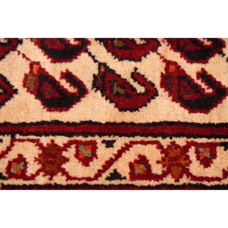 ECARPETGALLERY Hand-knotted Teimani Ivory, Red Wool Rug - 3'2 x 6'6
