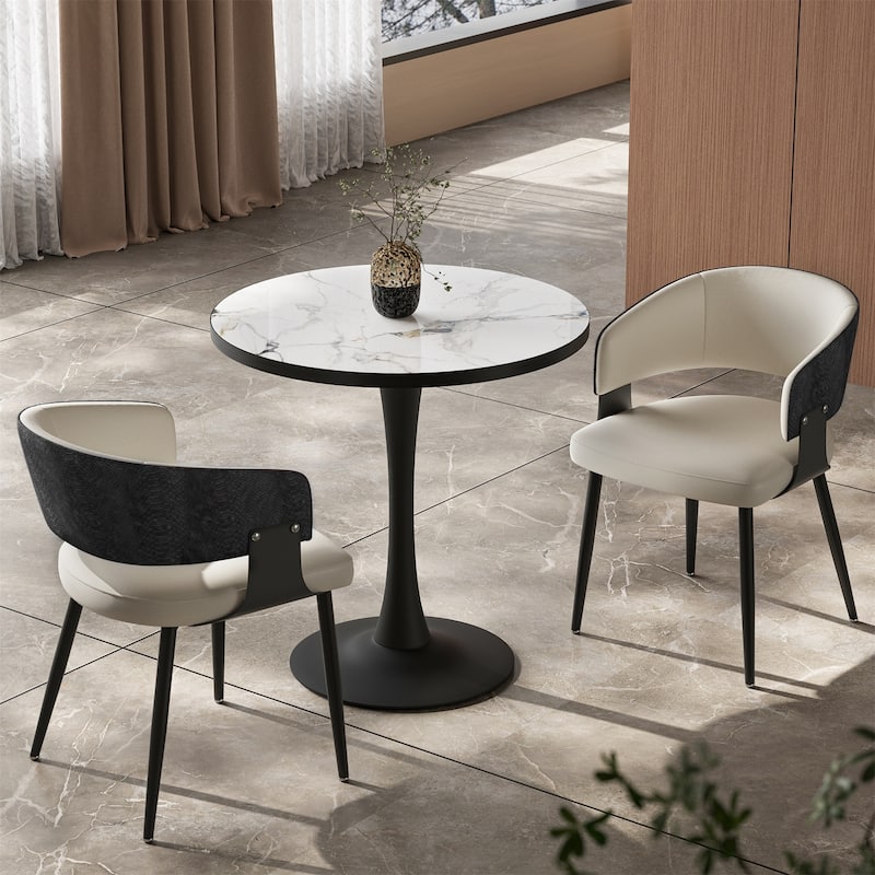 Dining Chairs Set Microfiber Leather Kitchen Dining Chairs Upholstered Padded Wide Seat