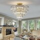 preview thumbnail 1 of 22, Crystal Chandeliers,5-Tier Round Semi Flush Mount Chandelier Light Fixture, Large Contemporary Luxury Ceiling Lighting