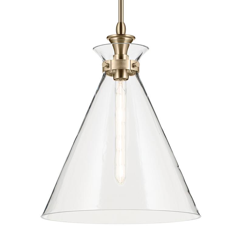 Kichler Lighting Laria 16 Inch 1 Light Pendant with Clear Glass in Champagne Bronze