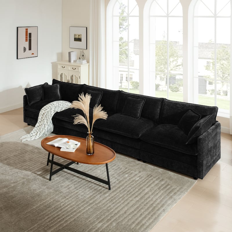 Cloud Chenille Upholstered Modular Sectional Sofa with DIY Combination Design