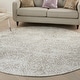 preview thumbnail 43 of 53, Nourison Damask Distressed Contemporary Area Rug 8' x 8' - Ivory - Runner/Round