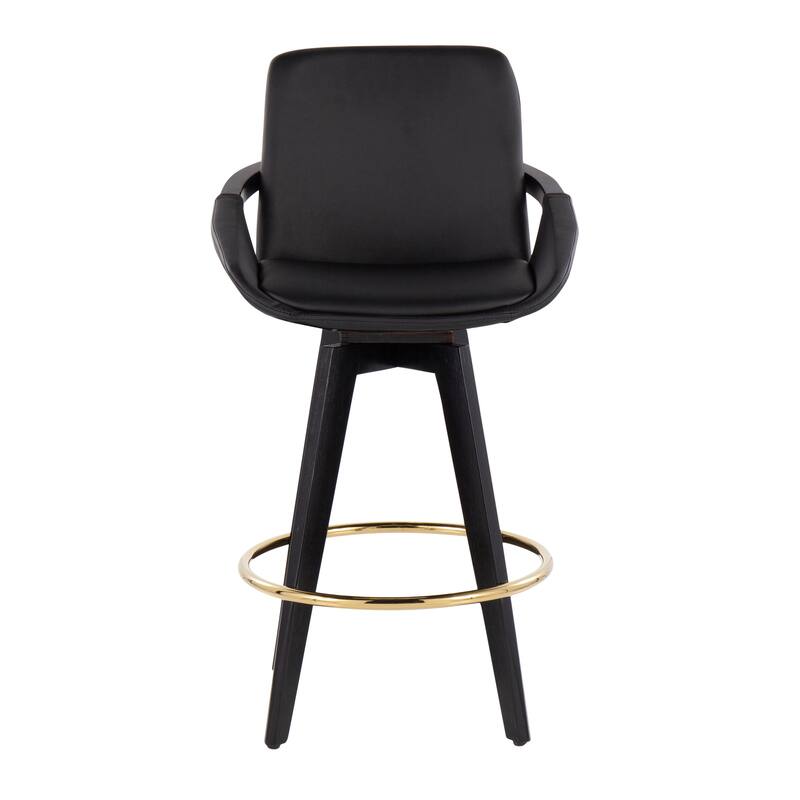 Carson Carrington Pugo Fixed-Height Counter Stool with Black Wood Base (Set of 2)