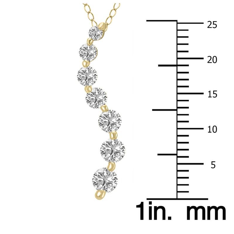 Marquee 3/4 CTW Lab Grown Diamond Journey Pendant in 10K Yellow Gold