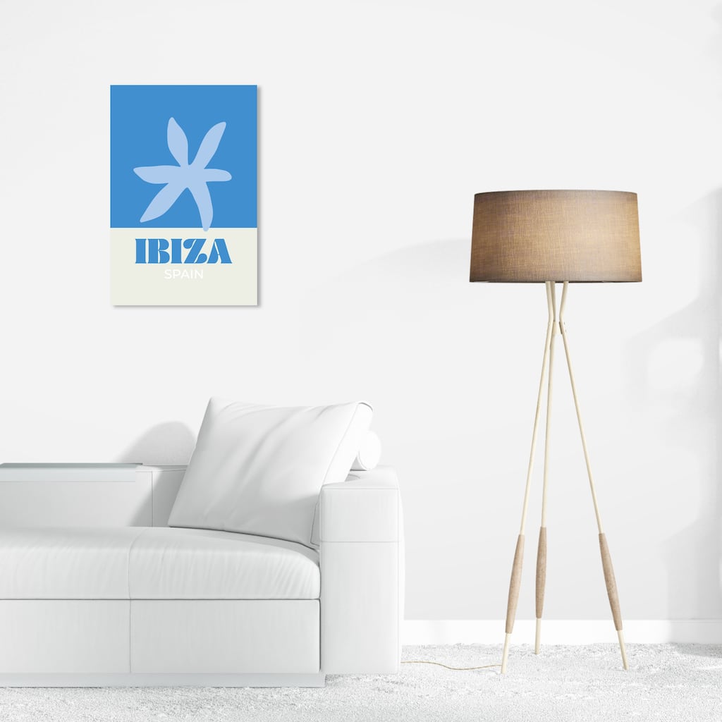 Wynwood Studio Canvas Nautical and Coastal Travel to Ibiza Blue and Antique White Modern & Contemporary Wall Art Canvas Print